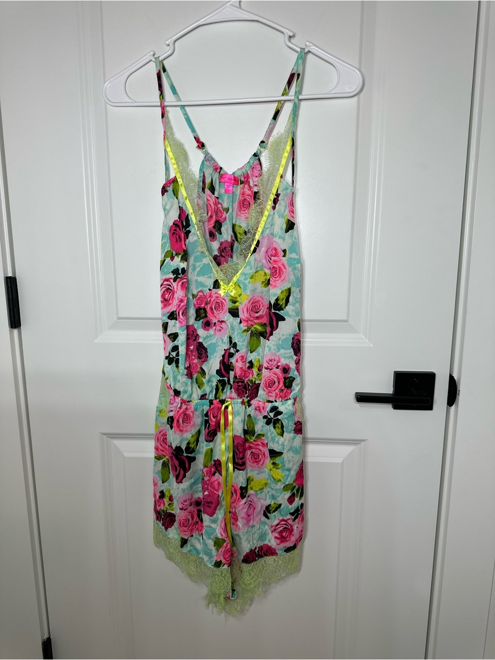Betsey Johnson Women’s Floral Halter Back V-Neck Romper